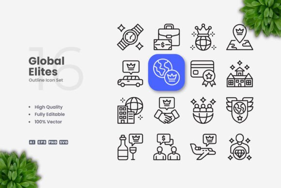 Global Elites Icons: Elegant and Versatile Design