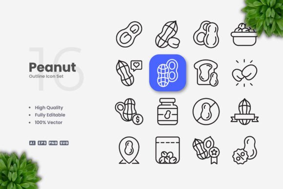 Peanut Icons: Simple, Clean, and Versatile Design