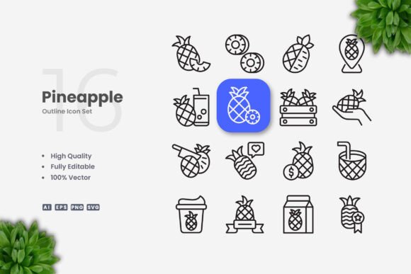 Pineapple Icons: Simple and Clean Design for Every Project