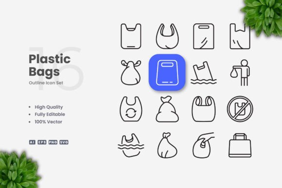 Plastic Bags Icons: A Versatile Design for Modern Projects