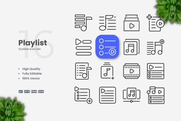 Playlist Icons: Simple and Clean Design for Every Need