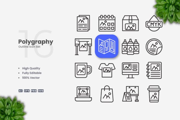 Polygraphy Icons: Simple and Clean Design for Modern Applications