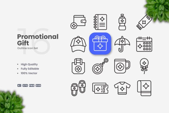 Promotional Gift Icons: Simple and Clean Design