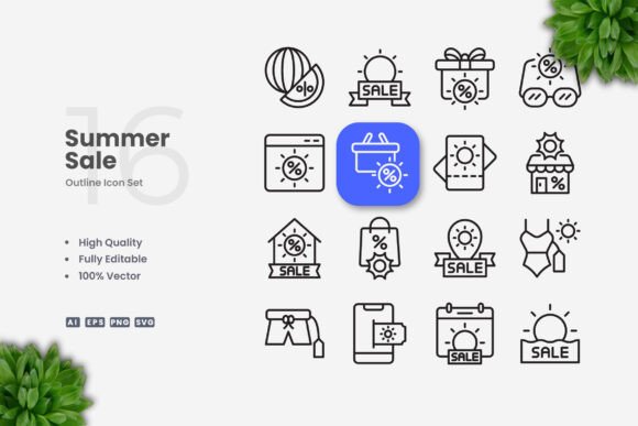 Summer Sale Icons: A Versatile Design Resource for Every Project