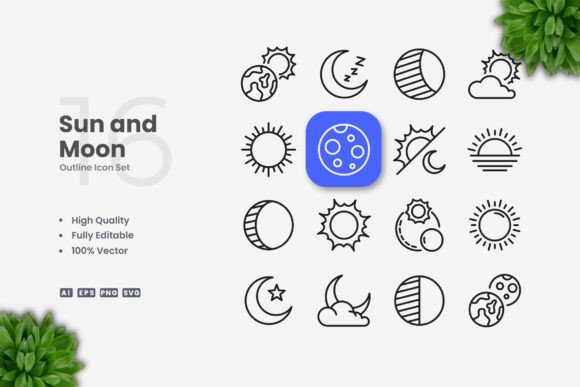 Sun and Moon Icons