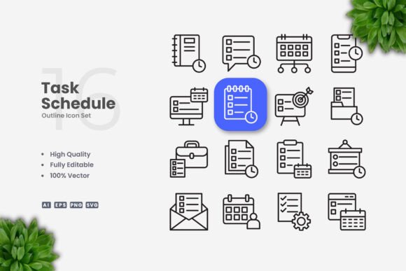 Task Schedule Icons: Enhance Your Visual Communication with Simplicity and Precision