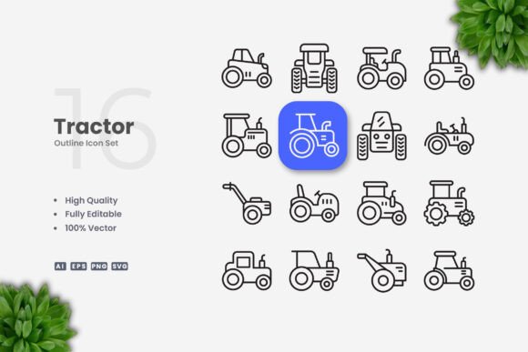 Tractor Icons: Simple, Clean, and Versatile