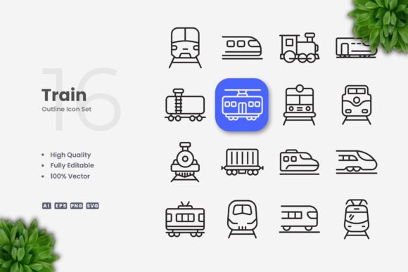 Train Icons: A Versatile and Professional Design Resource