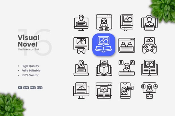 Visual Novel Icons for Creative Projects