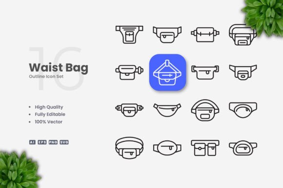 Waist Bag Icons and Simple, Clean Icon Design for Modern Projects
