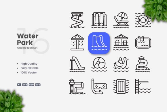 Water Park Icons: Simplifying Visual Communication for Modern Designers