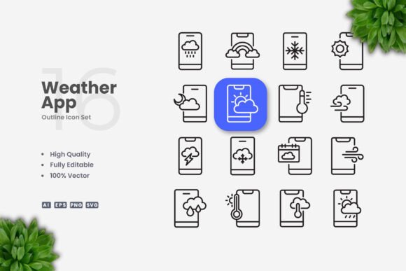 Weather App Icons for Modern Design