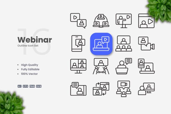 Webinar Icons: Simple and Clean Design