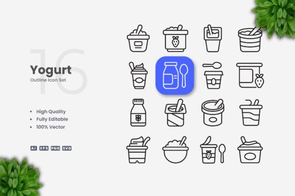 Yogurt Icons: Simple and Clean Design for Modern Creativity